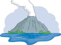 volcano island smoke ash