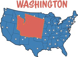 washington map united states clipart