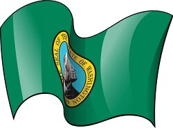 washington state flag waving clipart