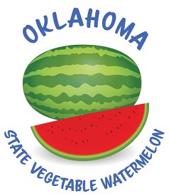 watermelon state vegetable oklahoma clipart