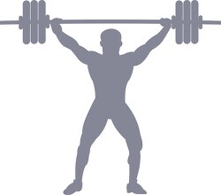 weightlifter with barbells silhouette