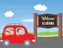 welcome roadsign to the state of alabma clipart