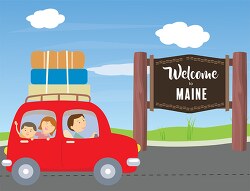 welcome roadsign to the state of maine clipart