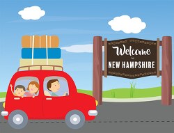 welcome roadsign to the state of new hampshire clipart