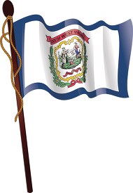 west virginia flag on flagpole
