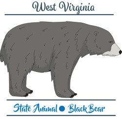 west virginia state animal black bear vector clipart image