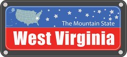 west virginia state license plate with nickname clipart