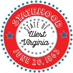 West Virginia statehood 1863 statehood round style with stars cl