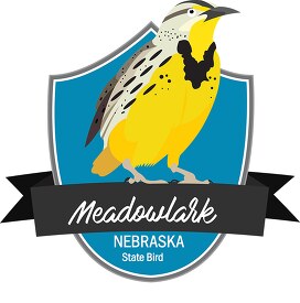 western meadowlark state bird of nebraska clipart