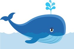 whale with spout aquatic marine animal clipart