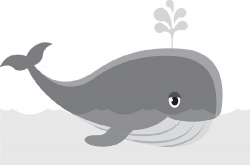 whale with spout aquatic marine animal gray clipart