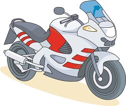 white red motorcycle clipart
