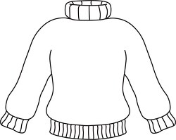 winter turtle neck sweater black outline clipart