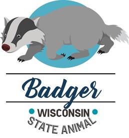 wisconsin state animal badger clipart