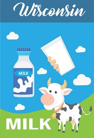 wisconsin state beverage milk vector clipart