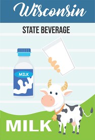 wisconsin state beverage milk vector clipart