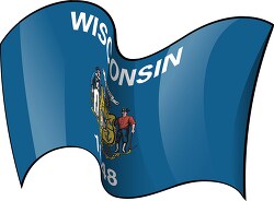 wisconsin state flag waving clipart