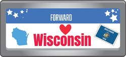 wisconsin state license plate with motto clipart