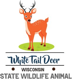 wisonsin state wildlife animal white tail deer clipart