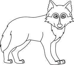 wolf side view black white outline clipart