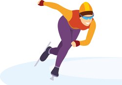 woman doing speed skating winter sports clipart