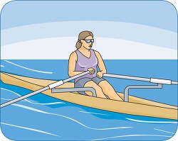 woman holding oars in row boat 