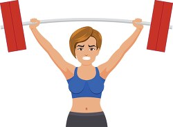 woman holding weights weightlifting clipart