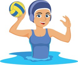 woman playing water polo clipart