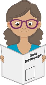 woman reading news paper clipart