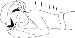 woman taking acupuncture therapy black outline clipart