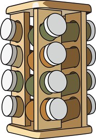 wooden spice rack clipart
