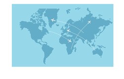 world map used with aircraft flight map clipart