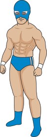 wrestler wearing blue mask clipart