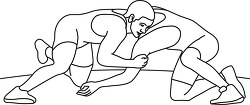 wrestling clinch outline cutout