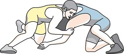 wrestling clinch technique gray with color