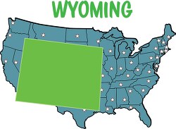 wyoming map united states clipart