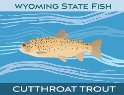 wyoming state fish the cutthroat trout clipart image