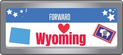 wyoming state license plate with motto clipart