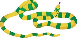 yellow green coiled snake clipart