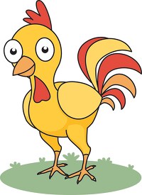 yellow rooster clipart