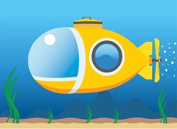 yellow submarine underwater clipart