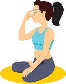 yoga breathing exercise health clipart
