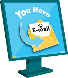 you have email on computer monitor clipart