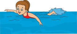 young girl in swimming pool clipart