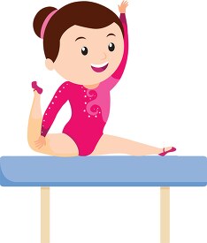 young girl wearing pink outfit on balance beam gymnastic