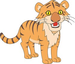 young tiger with large eyes clipart
