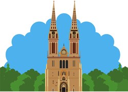 zagreb cathedral in croatia clipart