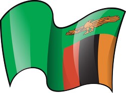 Zambia wavy country flag clipart