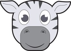 zebra cartoon style face closeup vector clipart