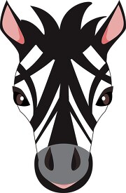 zebra face front view vector clipart